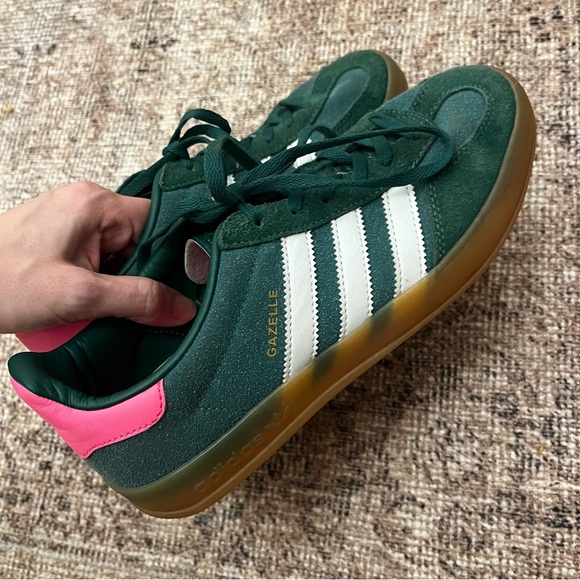 Adidas Gazelle Green/Pink Spring Sneakers 3 Stripes 7 - Picture 1 of 6